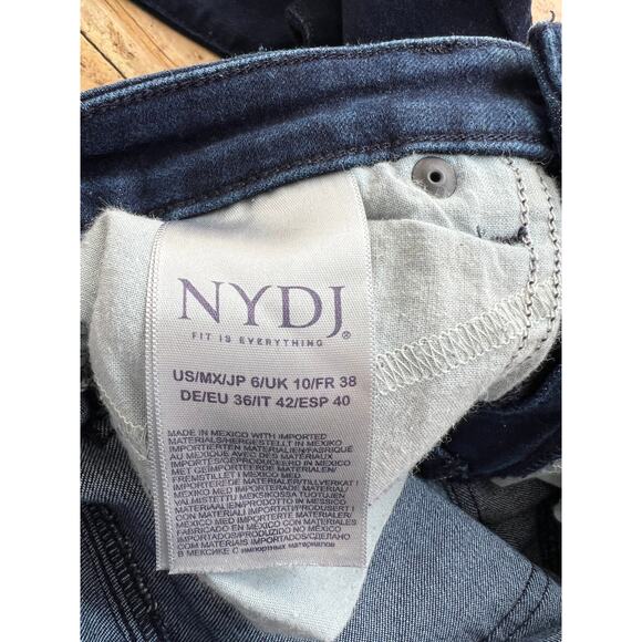 NYDJ Barbara Bootcut Jeans Dark Blue Wash Color Rinse Lift Tuck Tech Size 6 - Picture 8 of 10